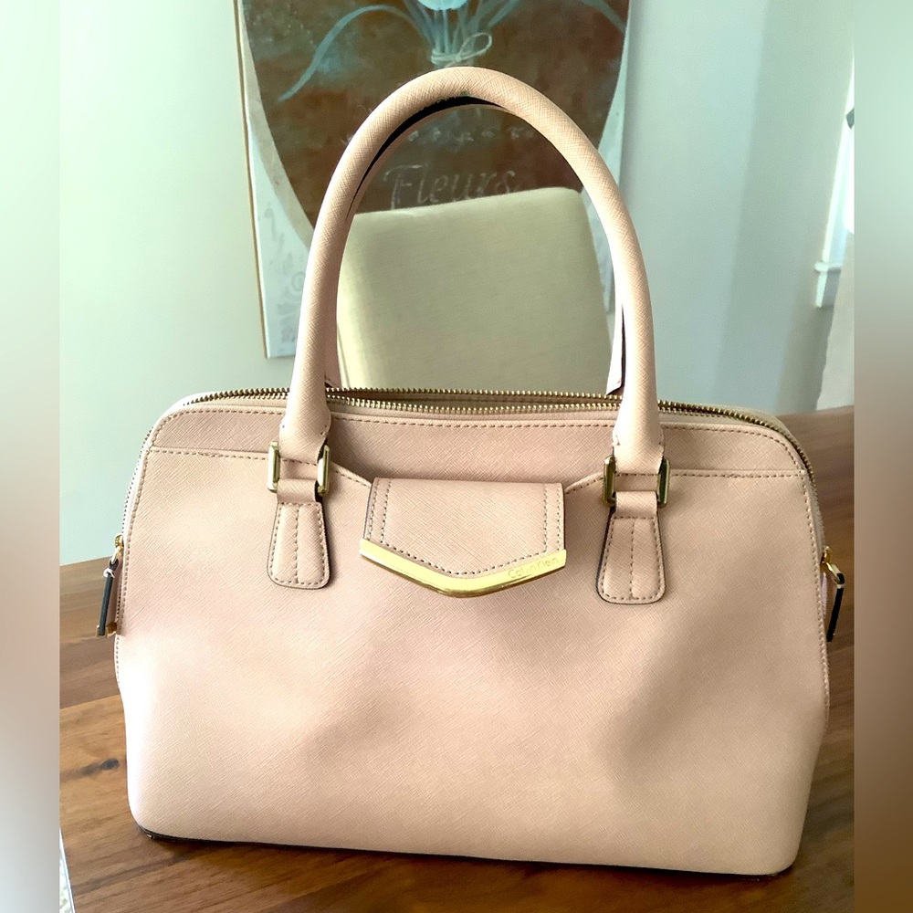 Elegant Dusty Pink Satchel by Calvin Klein